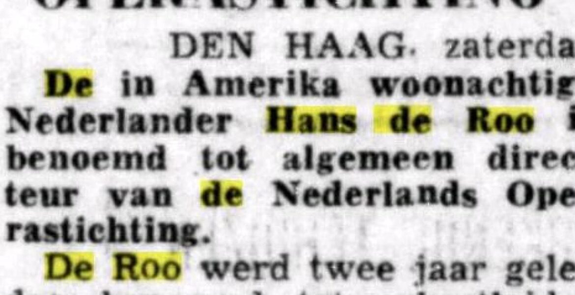 Hans de Roo - heeft nooit bestaan Hans de Roo